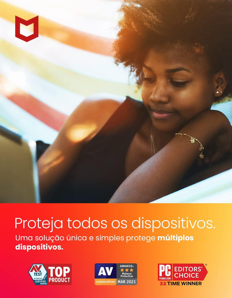 Mcafee Total Protection 5 Dispositivos - Cartão Chave de Licença