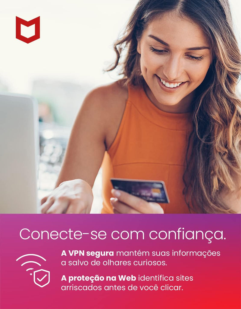 Mcafee Total Protection 5 Dispositivos - Cartão Chave de Licença